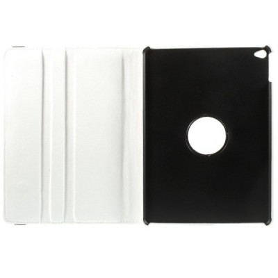 Apple iPad Air 2 solīds atvēramais balts ādas futrālis (360°) - statīvs / Vacins.lv