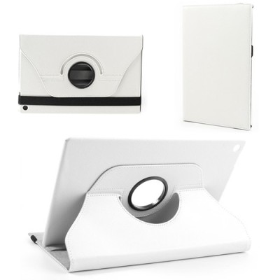Sony Xperia Tablet Z2 atvēramais balts ādas futrālis, grozās 360° grādu apjomā / Vacins.lv