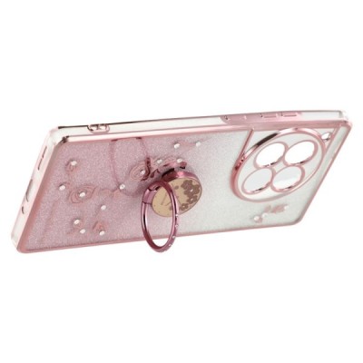 OnePlus 12R 5G (Ace 3) "Kadem" Ring Kickstand cieta silikona (TPU) apvalks - rozs | Vacins.lv