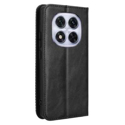Xiaomi Redmi Note 14 Pro (Pro+) 5G (Poco X7 5G) Vintage melns ādas atvērams maciņš ar magnetu | Vacins.lv