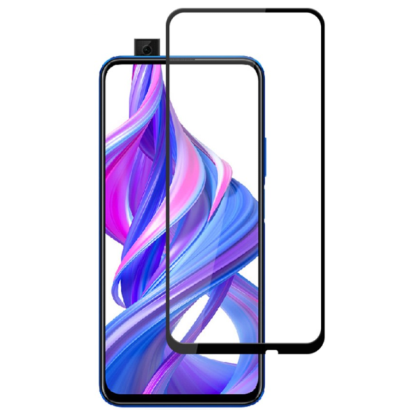 „AMORUS“ Tempered Glass pilnai dengiantis apsauginis ekrano stiklas 0.2 mm - juodas (P Smart Pro (2019) / P Smart Z / Honor 9X)