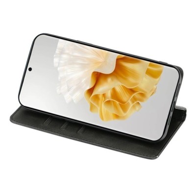 Huawei Honor Magic6 Pro "Kasi" sērijas melns atvērams maciņš, maks | Vacins.lv