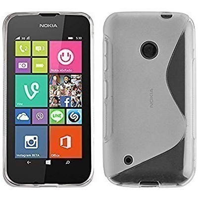Nokia Lumia 530 (530 DS) skaidrus (permatomas) kieto silikono TPU dėklas - nugarėlė / Priedai.lt