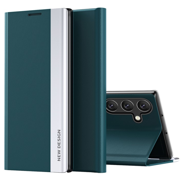 "Baoshi" Side Line atvērams maciņš - zaļš (Galaxy A35)