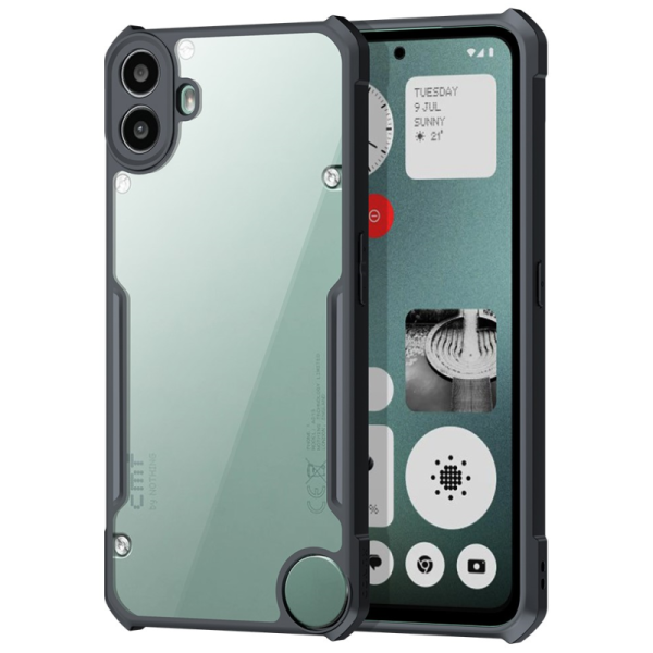 "XUNDD" cieta silikona (TPU) akrils apvalks - dzidrs / melns (CMF Phone 1)