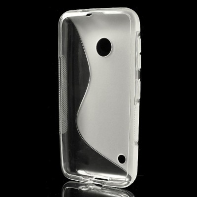 Nokia Lumia 530 (530 DS) skaidrus (permatomas) kieto silikono TPU dėklas - nugarėlė / Priedai.lt
