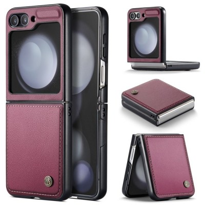Samsung Galaxy Flip7 FE / Flip6 „CaseMe“ Leather bordo plastika apvalks | vacins.lv