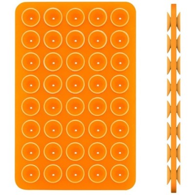 "Suction Pad" universāls silikona piesūcekņa paklājiņš (turētājs) - oranžs | Vacins.lv