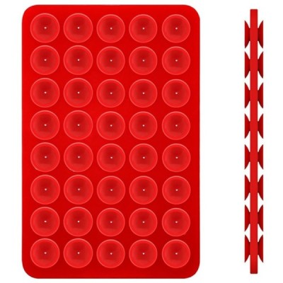 "Suction Pad" universāls silikona piesūcekņa paklājiņš (turētājs) - sarkans | Vacins.lv