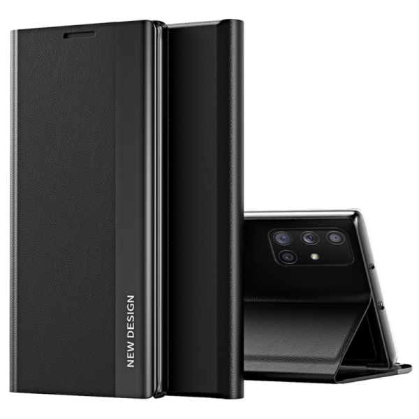 "Baoshi" Side Line atvērams maciņš - melns (Galaxy A71)