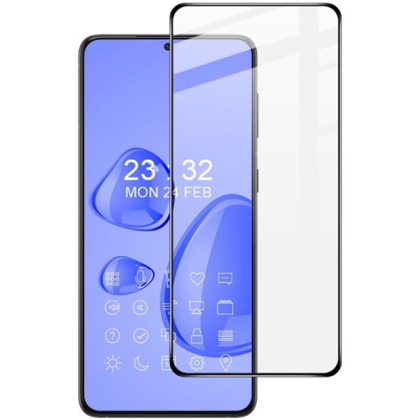 „IMAK“ Tempered Glass pilnai dengiantis apsauginis ekrano stiklas - juodas (Galaxy S21)