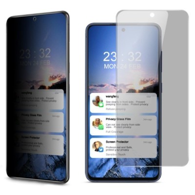 Samsung Galaxy S21 FE 5G „IMAK“ Tempered Glass privatumo sustiprintos apsaugos juodas pilnai dengiantis apsauginis ekrano stikla