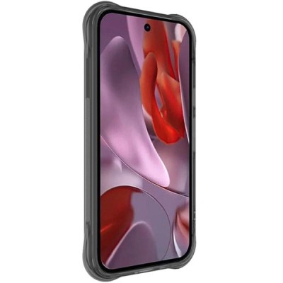 Google Pixel 9a "Imak" pastiprinātas aizsardzības cieta silikona (TPU) airbag pelēks (caurspīdīgs) vāciņš | Vacins.lv