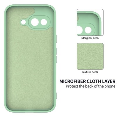 Google Pixel 9a "Shell" cieta silikona (TPU) apvalks - zaļš | vacins.lv