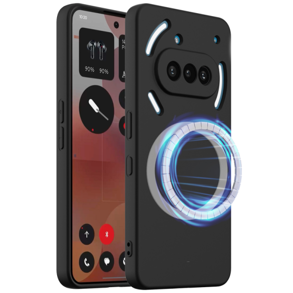 "Shell" MagSafe cieta silikona (TPU) apvalks - melns (Nothing Phone 3a)