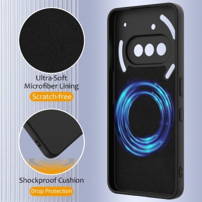 Nothing Phone 3a "Shell" MagSafe cieta silikona (TPU) melns apvalks | vacins.lv