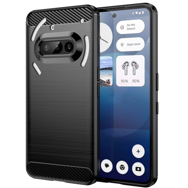 „AILES“ Carbon kieto silikono (TPU) dėklas - juodas (Nothing Phone 3a)