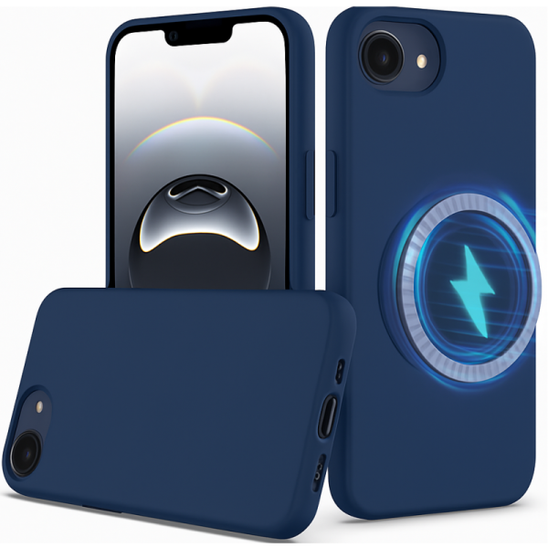 „Shell“ MagSafe kieto silikono (TPU) dėklas - tamsiai mėlynas (iPhone 17e / 16e)