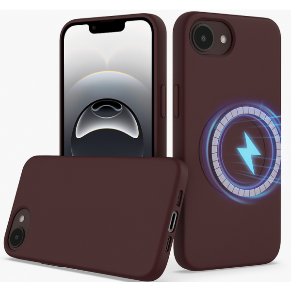 "Shell" MagSafe cieta silikona (TPU) apvalks - bordo (iPhone 17e / 16e)