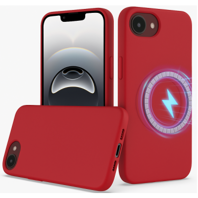 "Shell" MagSafe cieta silikona (TPU) apvalks - sarkans (iPhone 17e / 16e)