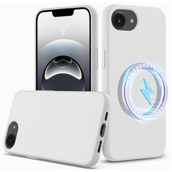 "Shell" MagSafe Hard Silicone (TPU) Case Cover - white (iPhone 17e / 16e)