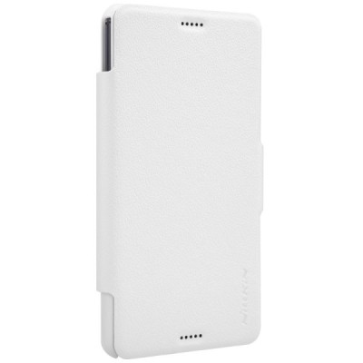 Sony Xperia Z3 Compact (mini) Nillkin Fresh atvēramais balts futrālis / Vacins.lv