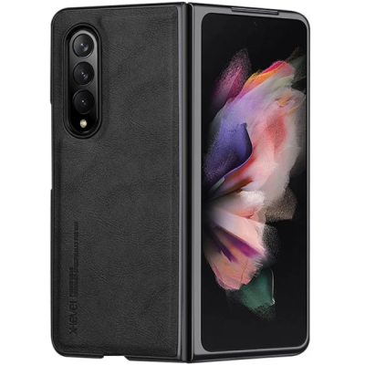 „X-Level“ Vintage Samsung Galaxy Fold3 melns ādas apvalks | Vacins.lv