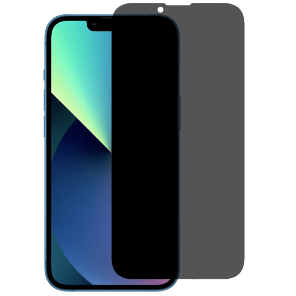 "RURIHAI" Tempered Glass melns ekrāna aizsargstikls (1 gab.) ar rāmi - privāta (iPhone 14 / 13 / 13 Pro)