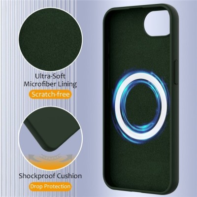 "Shell" MagSafe cieta silikona (TPU) apvalks - tumši zaļa (iPhone 17e / 16e)