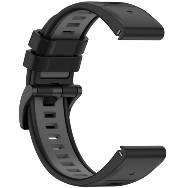 „Wave“ išmaniojo laikrodžio kieto silikono (TPU) apyrankė - juoda (Garmin Fenix 7 / 7 Pro / 6 / 6 Pro)