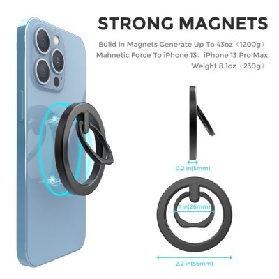 "AHASTYLE" Aluminum Kickstand telefona turētājs - melns | Vacins.lv