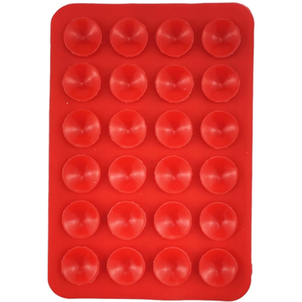 "Suction Pad" Mini pielīmēts silikona piesūcekņa paklājiņš (turētājs) - sarkans