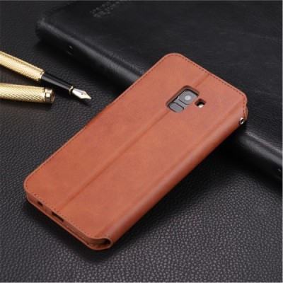 Samsung Galaxy A8 (2018) "AZNS" Retro brūns atvērams maciņš, maks | Vacins.lv