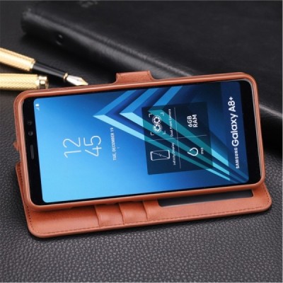 Samsung Galaxy A8 (2018) "AZNS" Retro brūns atvērams maciņš, maks | Vacins.lv