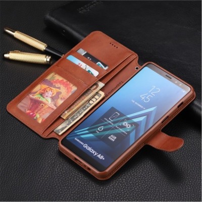 Samsung Galaxy A8 (2018) "AZNS" Retro brūns atvērams maciņš, maks | Vacins.lv