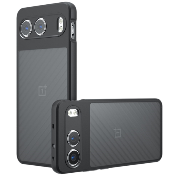 "Mofan" caurspīdīgs cieta silikona (TPU) apvalks - melns (OnePlus Nord 4)