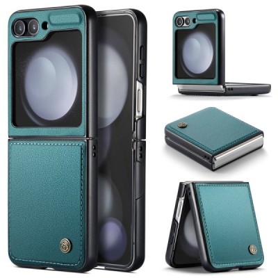 Galaxy Flip7 FE / Flip6 „CaseMe“ Leather zaļš plastika apvalks | vacins.lv
