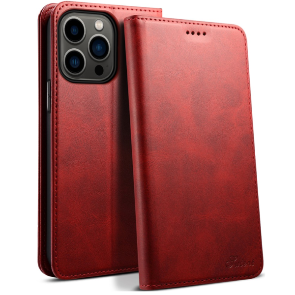 „Suteni“ atverčiamas dėklas - raudonas (iPhone 15 Pro Max)