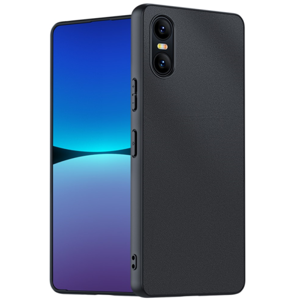 „Mofan“ Texture ādas apvalks - melns (Xperia 10 VI)