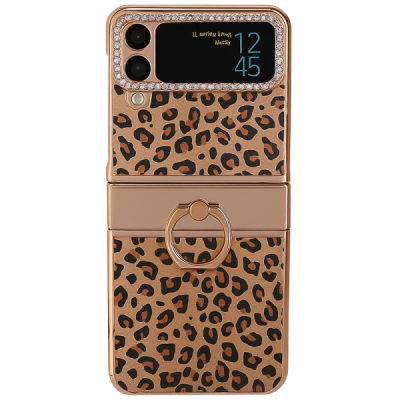 Samsung Galaxy Z Flip4 (F721) „Fashion“ Kickstand cieta silikona (TPU) zelta apvalks | vacins.lv