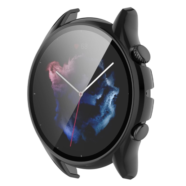 Išmaniojo laikrodžio kieto silikono (TPU) dėklas - juodas (Huami Amazfit GTR 3 / GTR 3 Pro)