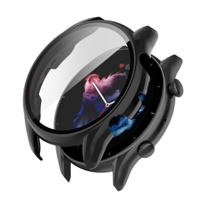 Huami Amazfit GTR 3 / GTR 3 Pro išmaniojo laikrodžio kieto silikono (TPU) dėklas - juodas | Priedai.lt