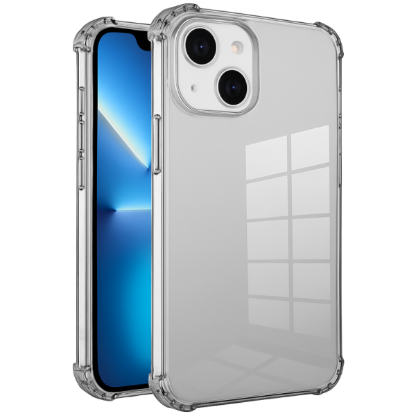 Pastiprinātas aizsardzības cieta silikona (TPU) vāciņš - pelēks (iPhone 13)