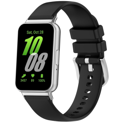 Viedā pulksteņa Samsung Galaxy Fit3 cietā silikona (TPU) siksniņa - melns | Vacins.lv