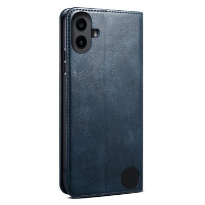 Nothing CMF Phone 1 atvēramais zils ādas „Crazy Horse“ futrālis - maciņš / Vacins.lv