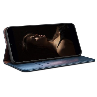 Nothing CMF Phone 1 atvēramais zils ādas „Crazy Horse“ futrālis - maciņš / Vacins.lv