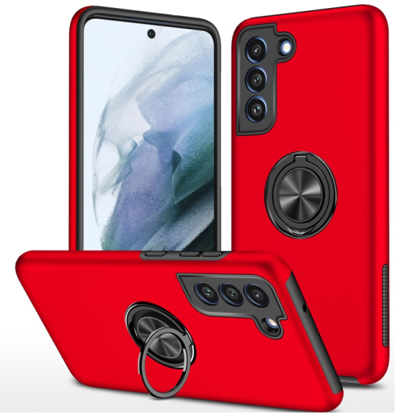 „Fashion“ Kickstand cieta silikona (TPU) apvalks - sarkans (Galaxy S21 FE)