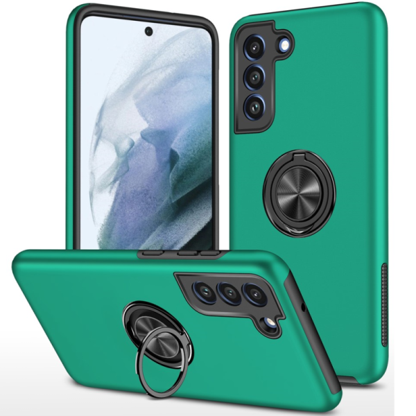 „Fashion“ Kickstand cieta silikona (TPU) apvalks - zaļš (Galaxy S21 FE)