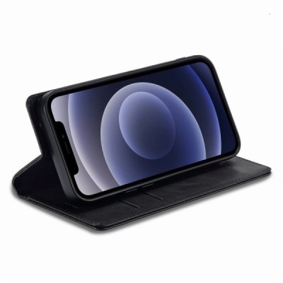 Apple iPhone 12 Mini LC IMEEKE atverčiamas juodas odinis dėklas - piniginė | Priedai.lt