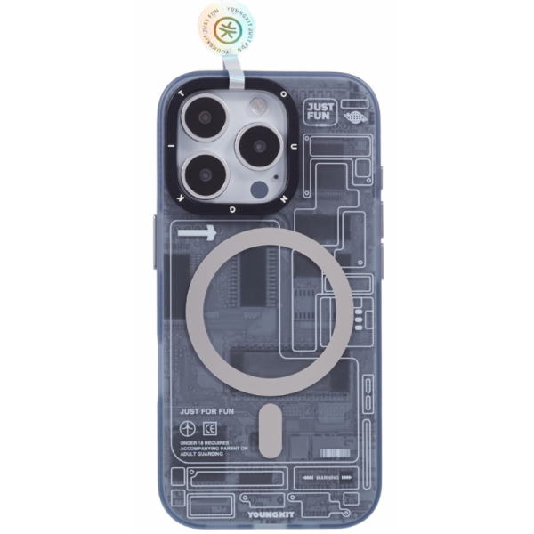 "YOUNGKIT" Technology MagSafe matēts ciets silikona (TPU) maciņš — pelēks (iPhone 16 Pro)